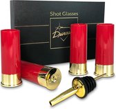 12 Cartridge Case Shot Glasses Set van 4 Cartridge Sleeve Shot Glasses Alcohol Pourer Geweldig cadeau-idee Drinkglas Set voor mannen Mini-bekers voor Whisky Rum Tequila Likeur Novelty Gifts