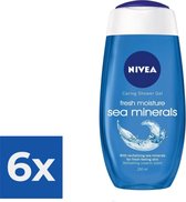 Nivea Showergel - Fresh Moisture Sea Minerals 250 ml - Voordeelverpakking 6 stuks