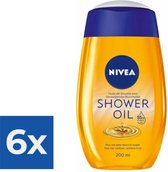 NIVEA Natural Shower Oil Doucheolie - 200 ml - Voordeelverpakking 6 stuks