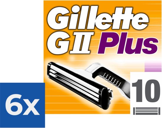 Gillette GII Plus Wegwerpscheermesjes Mannen - 10 stuks - Voordeelverpakking 6 stuks