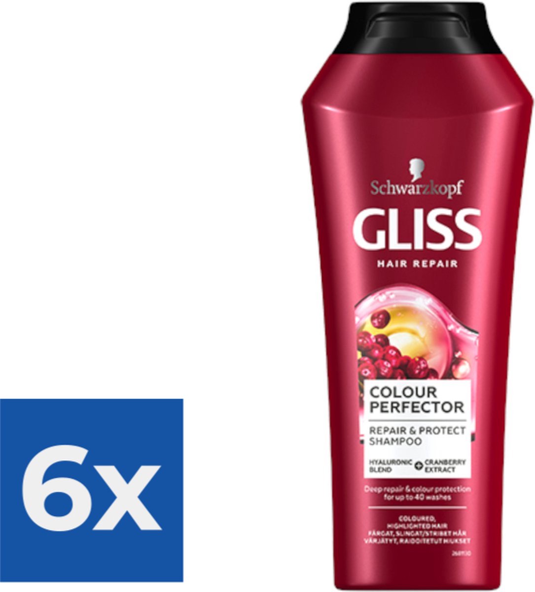 Gliss Shampoo - Color Protect & Shine 250 ml - Voordeelverpakking 6 stuks