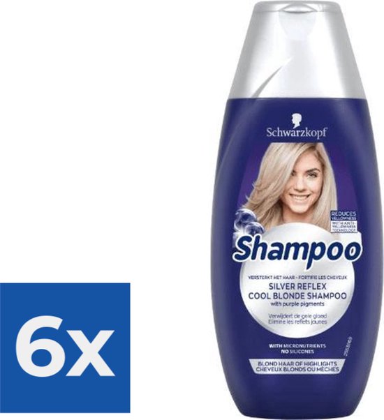 Foto: Schwarzkopf shampoo silver reflex cool blond reflex 250ml voordeelverpakking 6 stuks