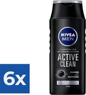 Nivea Shampoo Men  Active Clean 250 ml - Voordeelverpakking 6 stuks