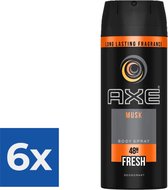 Axe Deospray - Musk 150 ml - Voordeelverpakking 6 stuks