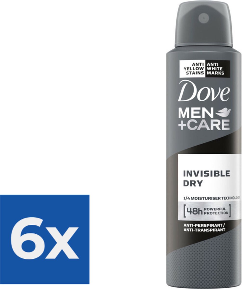 Goedkoopste Dove Deodorant Deospray Men Care Invisible Dry 150 mL - Voordeelverpakking 6 stuks