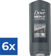 Dove Douchegel Men - Care Elements Charcoal & clay 400ml - Voordeelverpakking 6 stuks