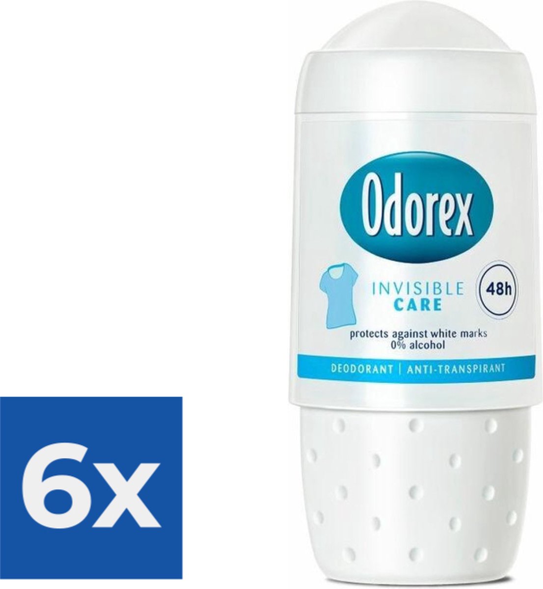 Goedkoopste Odorex Deoroller - Invisible Clear 50 ml - Voordeelverpakking 6 stuks
