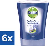 Recharge de savon pour les mains Dettol No-Touch - Fleur de lotus bleue - 250 ml - Pack économique 6 pièces