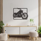 Wanddecoratie Motorfiets - Muurdecoratie Brommer - Muurdecoratie Hout - Wanddecoratie Hout - Muurdecoratie Woonkamer - Wanddecoratie Woonkamer - Wanddecoratie Industrieel - Wanddecoratie Motor - Home Decor - Wall Line Art - 76.5 x 59 cm