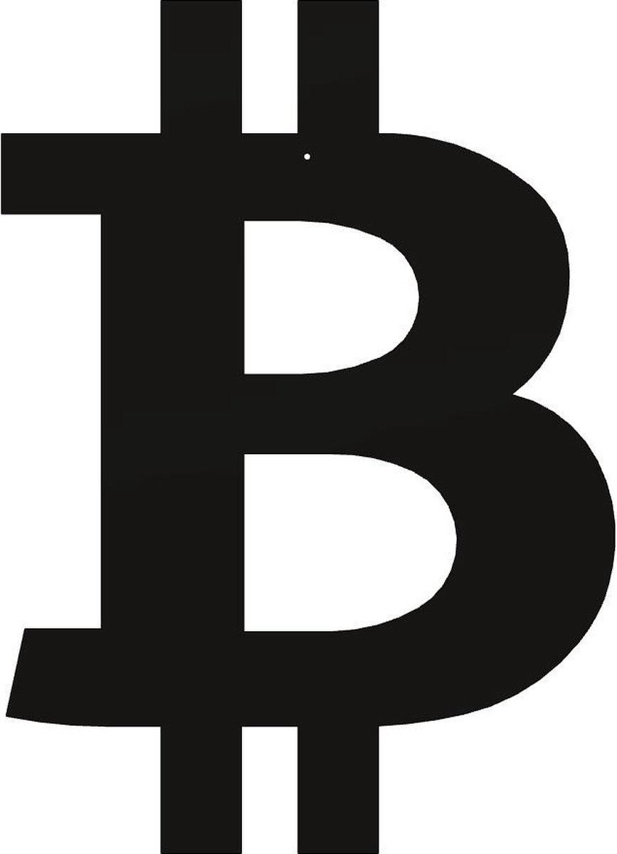 Kunst van metaal - Bitcoin - wanddecoratie industrieel - zwart gepoedercoat - staal - metaal