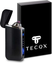 TECQX Elektrische Plasma Aansteker Flex - Oplaadbaar USB - Wind en Storm Bestendig - Vuurwerk Aansteker - Double Arc - Sigaretten Aansteker - BBQ - Zwart