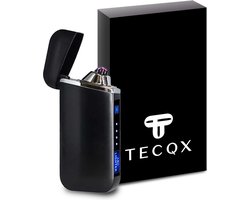 TECQX Elektrische Plasma Aansteker Flex - Oplaadbaar USB - Wind en Storm Bestendig - Vuurwerk Aansteker - Double Arc - Sigaretten Aansteker - BBQ - Zwart