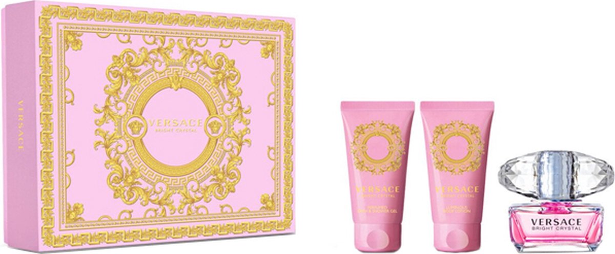 Goedkoopste Versace Bright Crystal EDT Spray 50ml Shower Gel 50ml Body Lotion Gift Set 2023