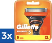 Gillette Fusion - 8 pièces - Lames de rasoir - Pack économique 3 pièces