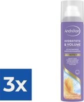 Andrelon Droogshampoo Schuimend Hydratatie & Volume 200 ml - Voordeelverpakking 3 stuks