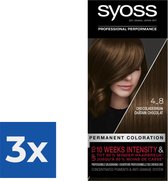 SYOSS Color baseline 4-8 Chocoladebruin Haarverf - 1 stuk - Voordeelverpakking 3 stuks