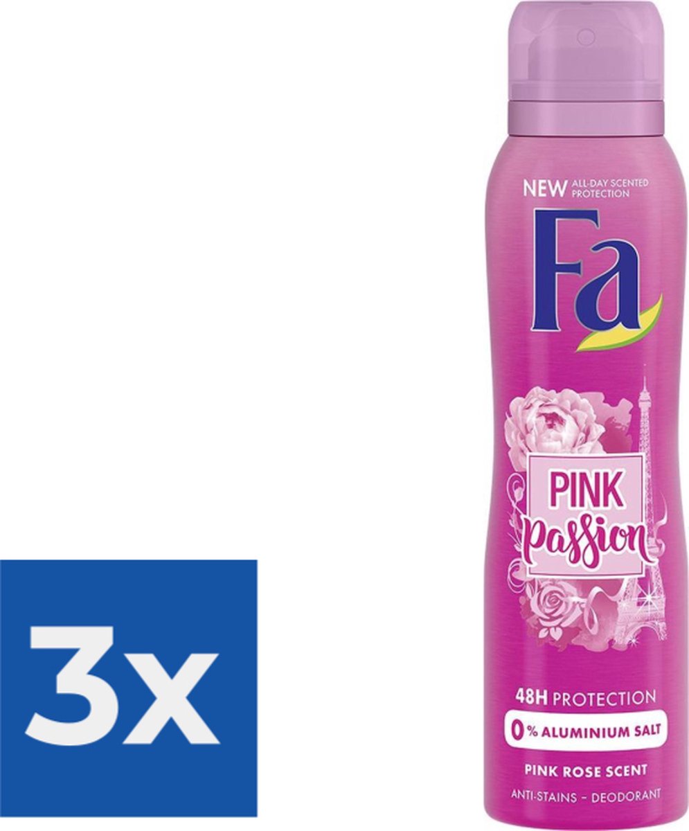 Goedkoopste FA Pink Passion Deodorant Spray 150ml - Voordeelverpakking 3 stuks