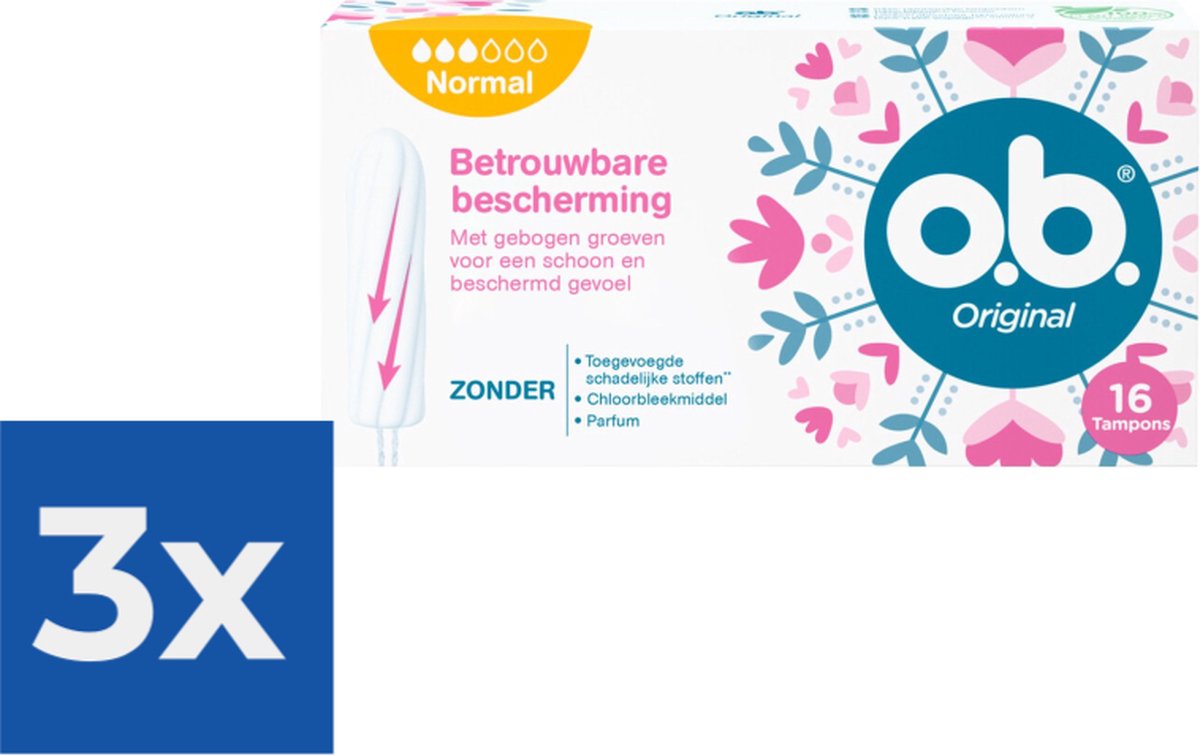 Goedkoopste OB Original Normal 16 stuks - Voordeelverpakking 3 stuks