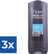 Dove Men + Care clean confort - 400 ml - gel douche - Pack économique 3 pièces
