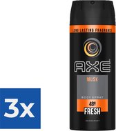 Axe Deo Spray - Musk - Voordeelverpakking 3 x 150 ml