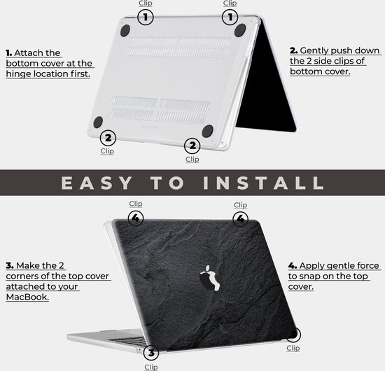 Lunso - MacBook Air 15 pouces (2023) - pochette - Pierre Noire