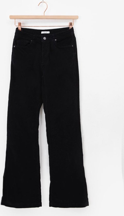 Comycom Heren corduroy broek Star zwart 70s-stijl hippie - Zwarte corduroy broek voor heren, retro uitlopende jeans-cord 70s-stijl vintage, zwart, 33W / 32L