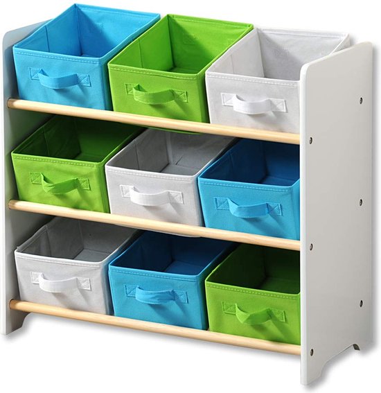 COSTWAY Kinder Bücherregal auf Rollen, 2