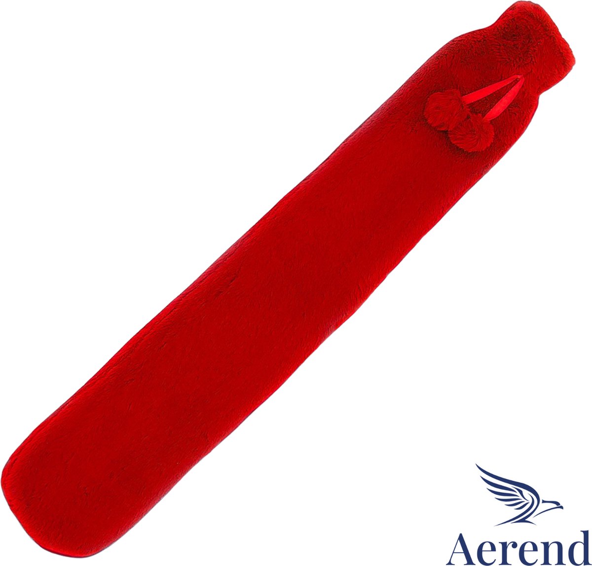 Goedkoopste Aerend warmtekussen - Extra Lange kruik met hoes – Warmwaterkruik met Fleece Hoes – 2,5 Liter – Verlicht Nek, Schouder & Buikpijn – Rood