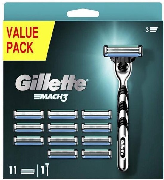 Foto: Gillette mach3 scheersysteem 11 navulmesjes