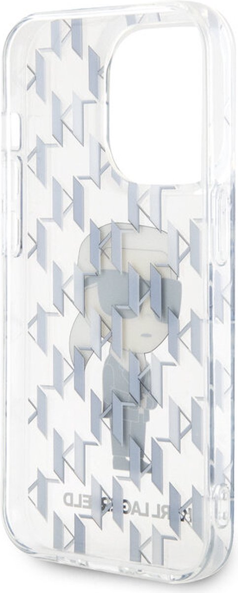 Karl Lagerfeld iPhone 15 Pro Hardcase hoesje - Ikonik Monogram - Transparant