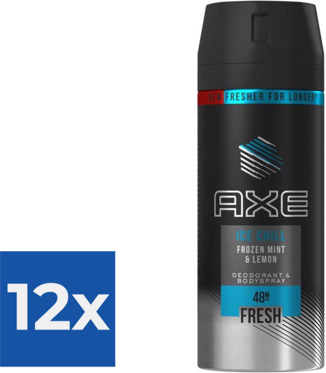 Goedkoopste Axe Deospray - Ice Chill 150 ml - Voordeelverpakking 12 stuks