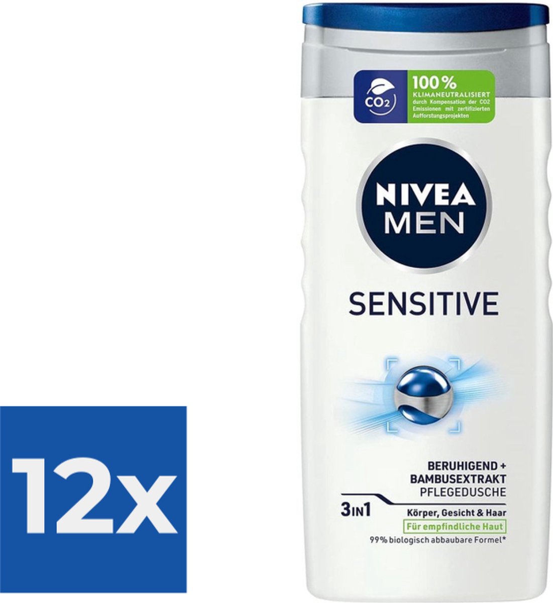 Goedkoopste Nivea Douchegel Men - Sensitive 250 ml - Voordeelverpakking 12 stuks