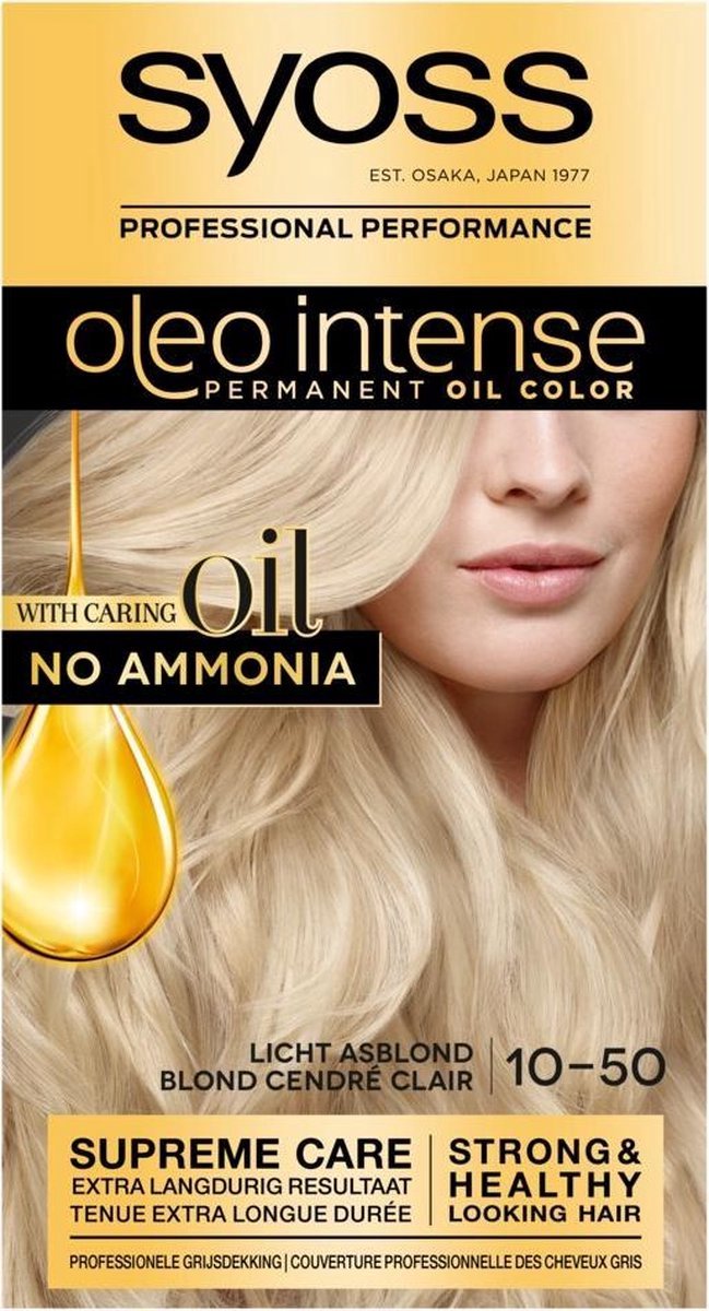 Syoss Oleo Intense - Haarverf - 10-50 - Licht Asblond - 115ml x 12