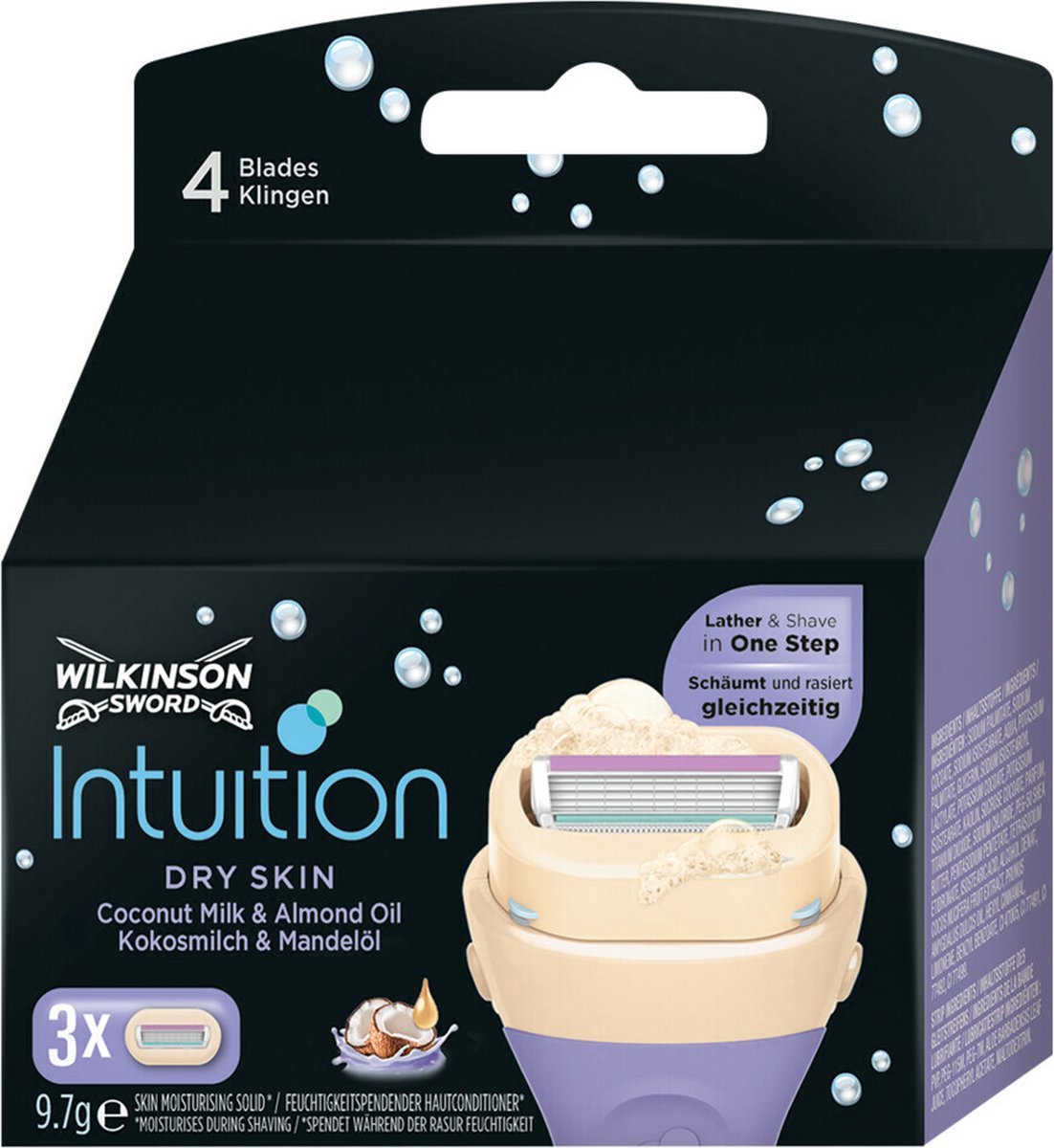 Wilkinson Scheermesjes Wilkinson Intuition Mesjes Dry Skin - 3 mesjes - Voordeelverpakking 12 stuks