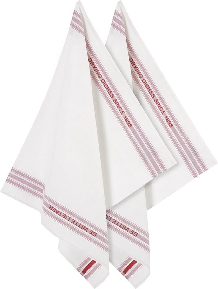 De Witte Lietaer - Dish - 6 Keukenhanddoeken - Rood - 65 x 70 cm - Katoen/Linnen