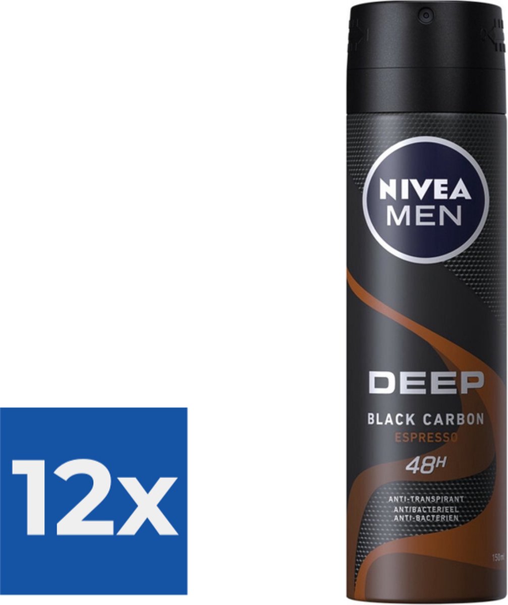 Goedkoopste NIVEA Deep Espresso Anti Transpirant Spray - 150 ml - Voordeelverpakking 12 stuks