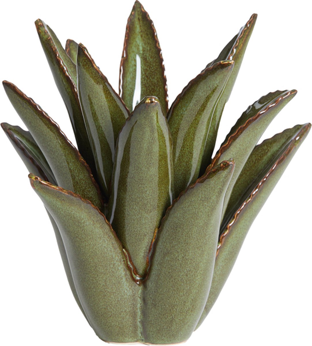 Light&living Theelicht Ø24,5x23 cm CACTUS keramiek donker groen