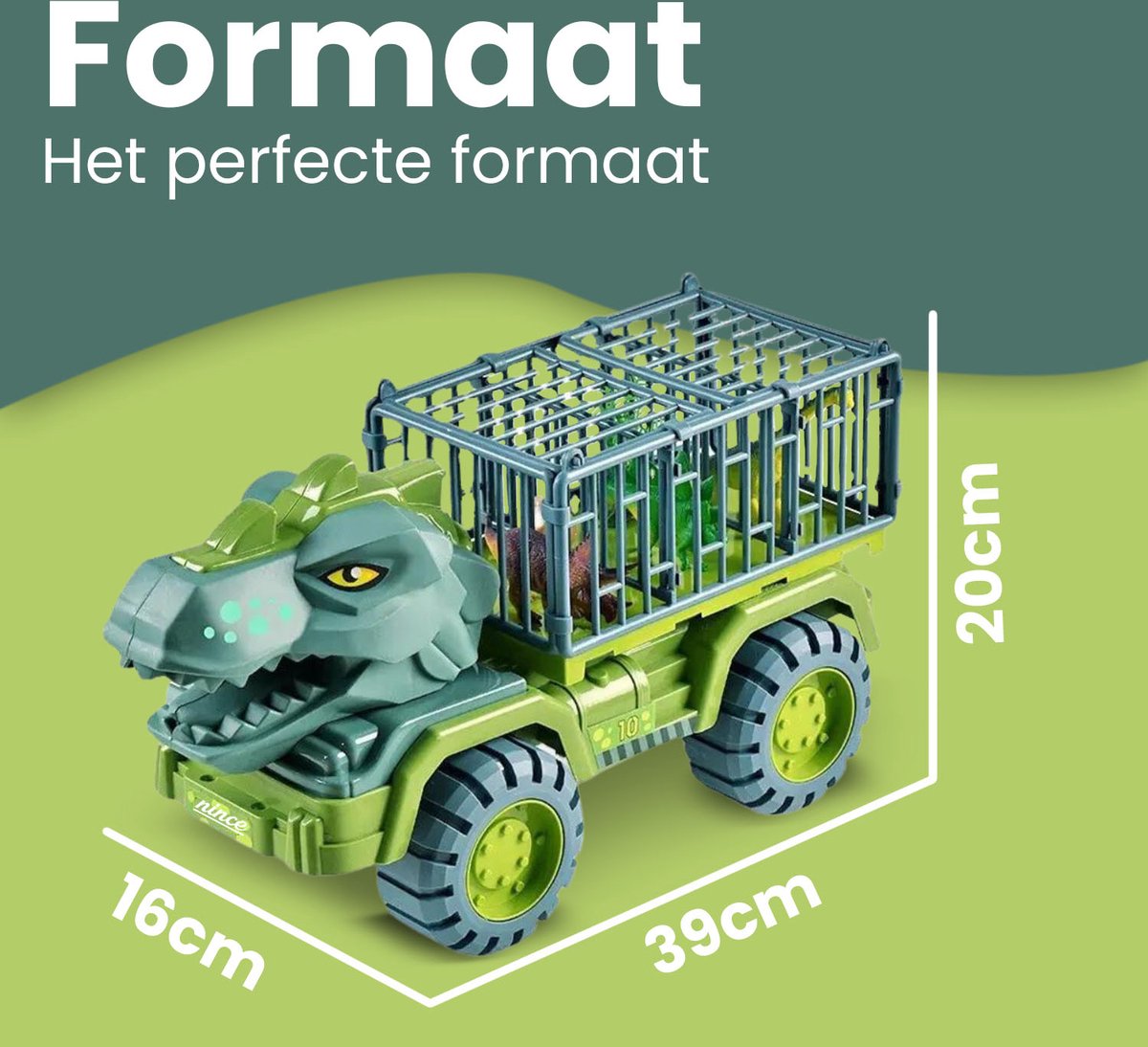 Nince Dinosaurus Transport Truck - Speelgoed Auto met 16 Dino's - Dino - Auto Speelgoed - Jongens Speelgoed - Meisjes Speelgoed - Speelgoed 3 Jaar - Speelgoed 4 Jaar - Speelgoed 5 Jaar - Kinderspeelgoed - Dinosaurus - Speelgoed Autos Jongens — afbeelding 2
