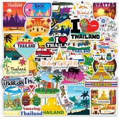 Thailand Stickers - 50 stuks - Kofferstickers/Laptopstickers - Landen/Wereld/Reizen