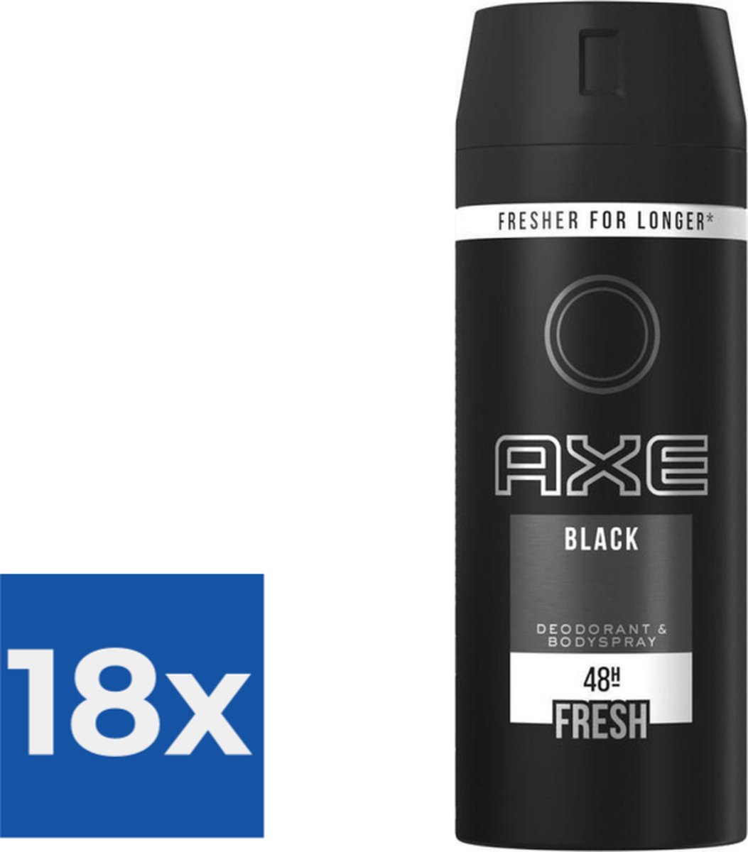 Goedkoopste Axe Deospray  Black 150 ml - Voordeelverpakking 18 stuks