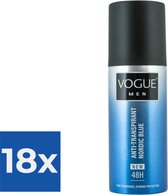 VOGUE Men Nordic Blue Anti-Transpirant Deodorant Spray 150 ML - Voordeelverpakking 18 stuks