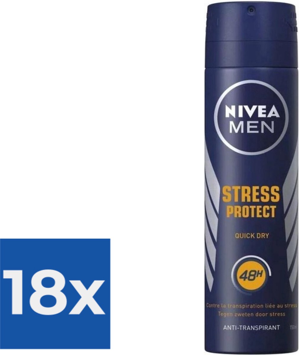 Goedkoopste Nivea Men Deodorant Spray Stress Protect 150 ml - Voordeelverpakking 18 stuks