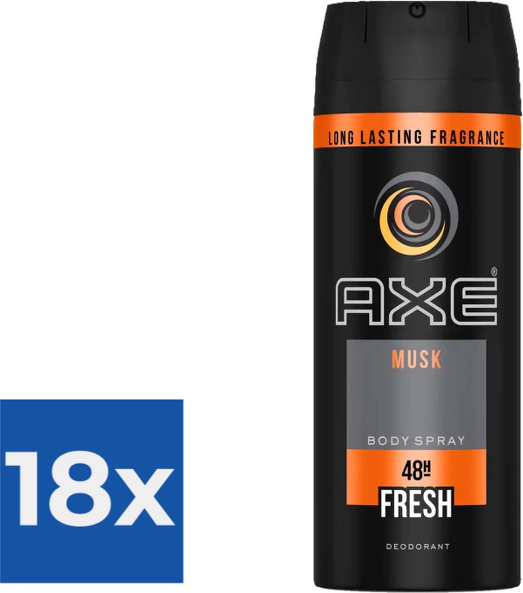 Goedkoopste Axe Deospray - Musk 150 ml - Voordeelverpakking 18 stuks