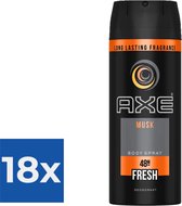 Axe Deospray - Musk 150 ml - Voordeelverpakking 18 stuks