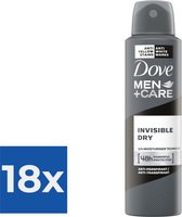 Dove Deodorant Deospray Men + Care Invisible Dry 150 mL - Voordeelverpakking 18 stuks