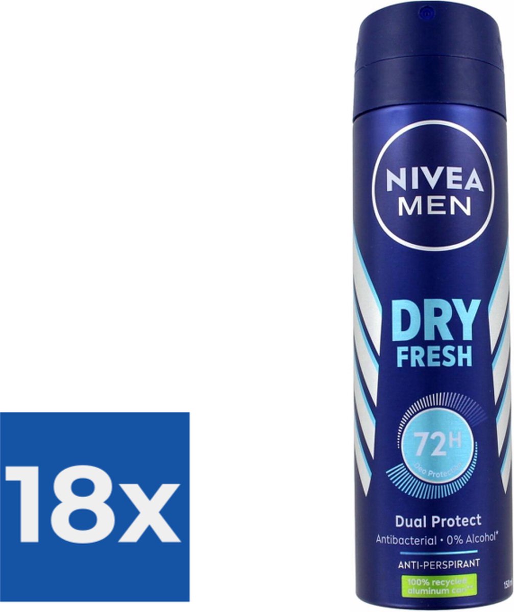 Goedkoopste Nivea Men Deodorant Deospray Dry Fresh - Voordeelverpakking 18 stuks
