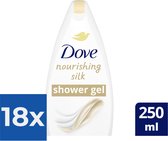Dove Nourishing Silk Douchecrème - 250 ml - Voordeelverpakking 18 stuks