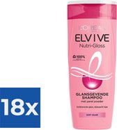 L’Oréal Paris Elvive Nutrigloss Shampoo - 250 ml - Voordeelverpakking 18 stuks