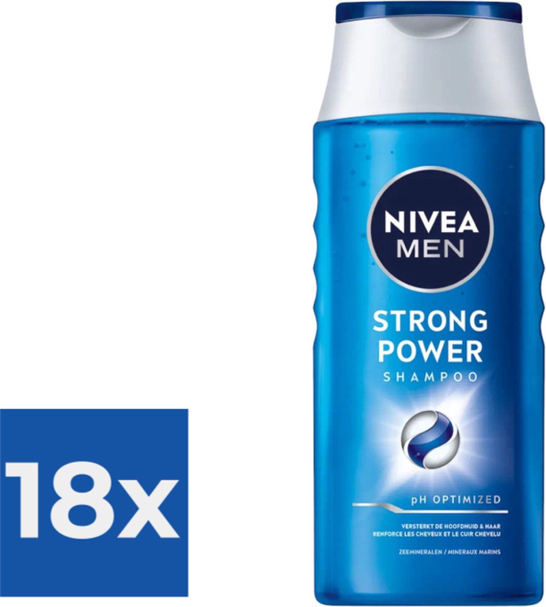 Nivea MEN STRONG POWER shampoo 250 ml - Voordeelverpakking 18 stuks