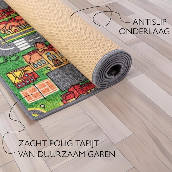Auto Speelmat - Anti-Slip Speelmat Auto, 95x133cm, Kindertapijt voor Slaapkamer, Kinderkamer & Speelkamer, Jongen & Meisje, 30°C Wasbaar van Goldengulf — afbeelding 4